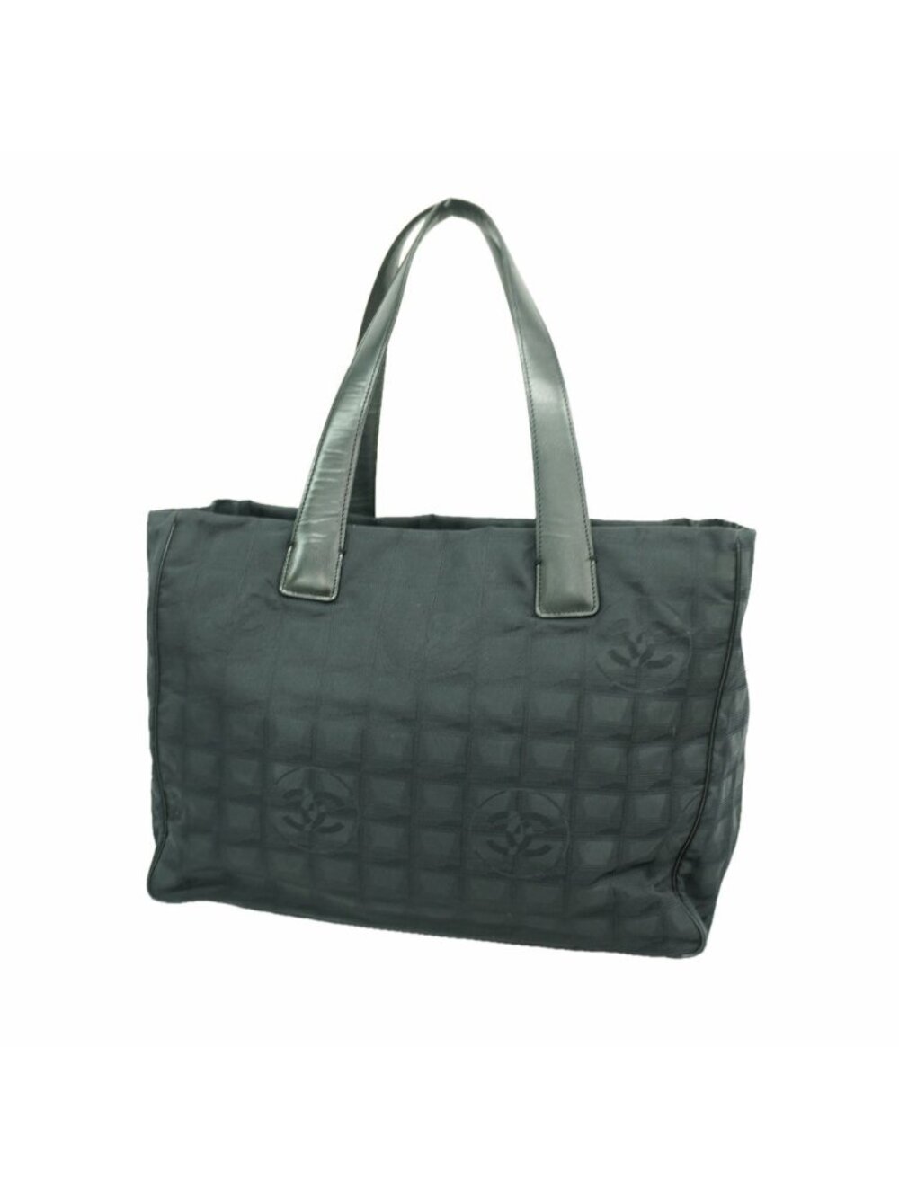 Chanel Tote New Travel Nylon Black Champagne Gold